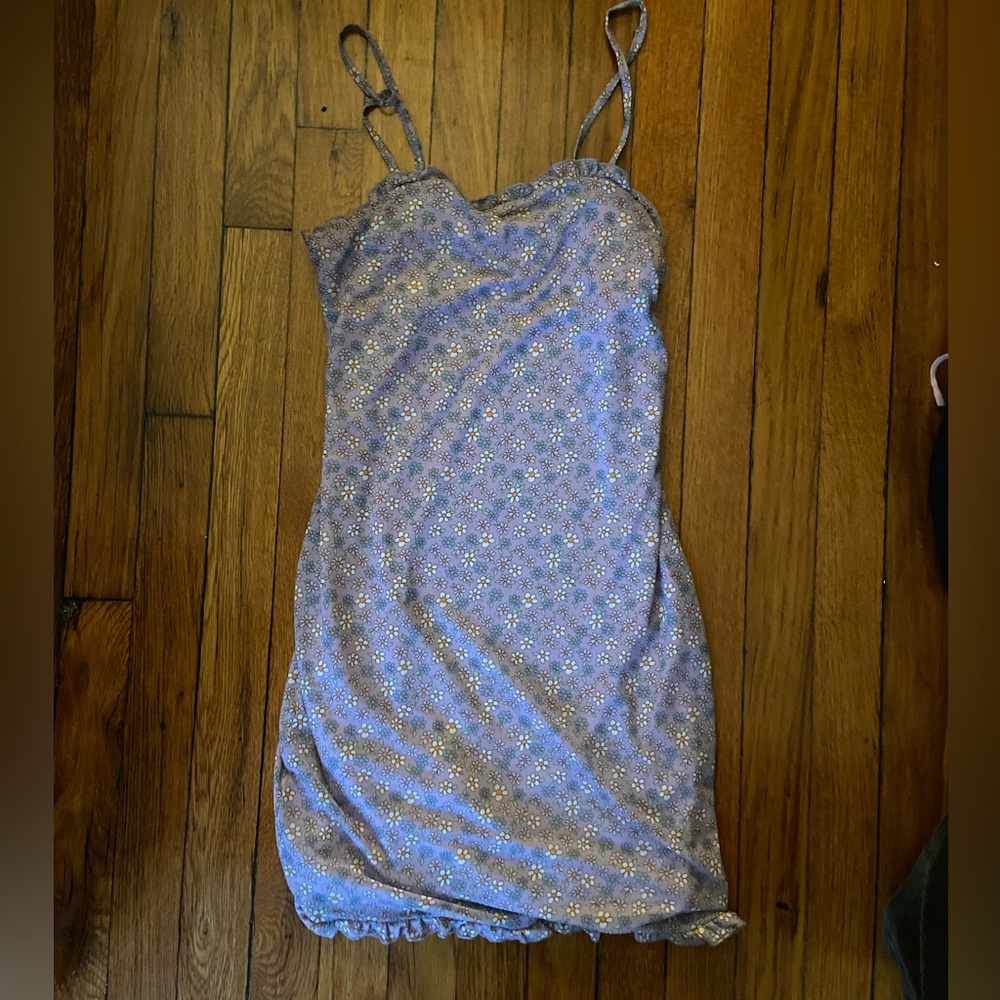 Body-con Floral Purple Dress